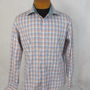 Christian Aujard Paris Orange Blue Check Contrast